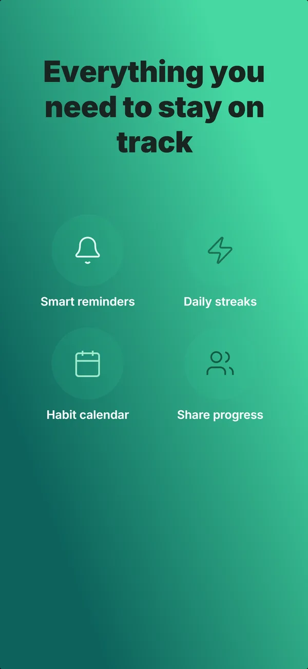 Habitly App Store screenshot frame 3: Everything you need to stay on track