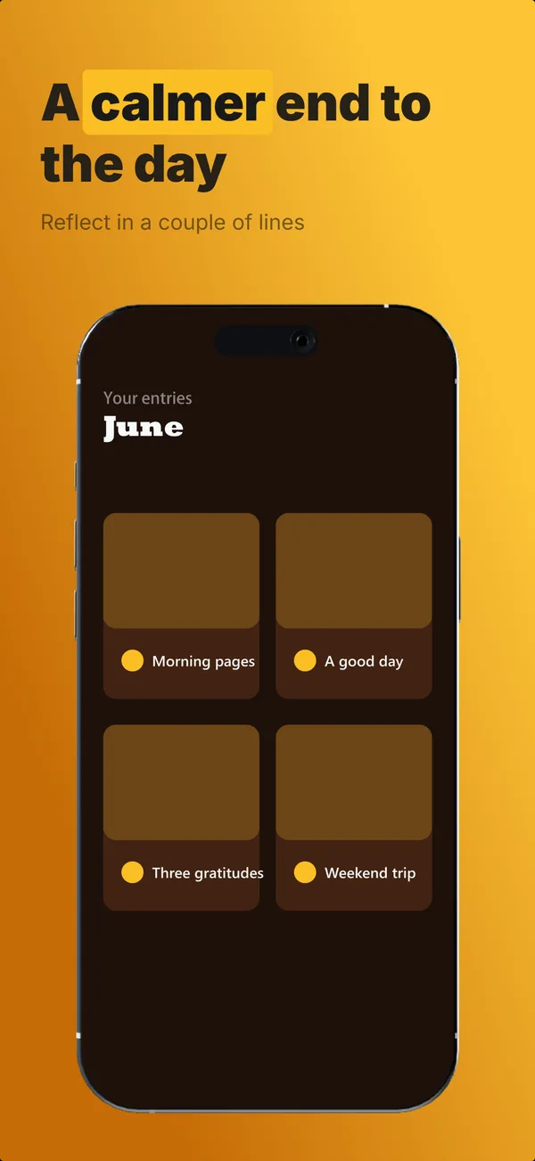 Pageful App Store screenshot frame 3: A calmer end to the day