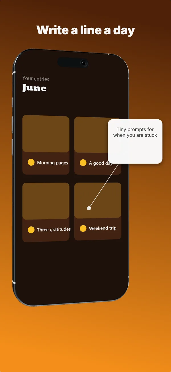 Pageful App Store screenshot frame 4: Write a line a day