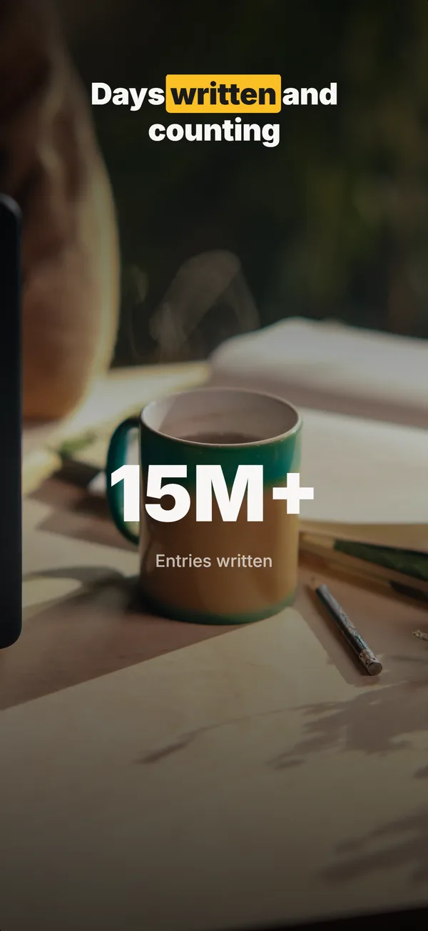 Pageful App Store screenshot frame 5: Days written and counting