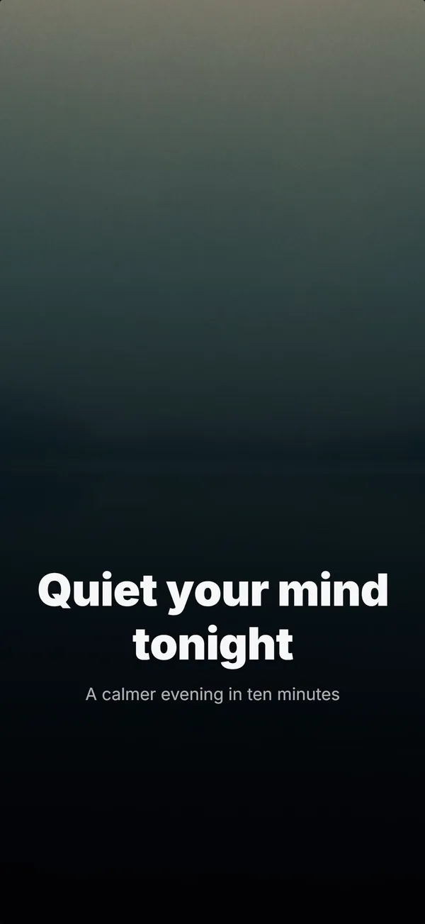 Stillwave App Store screenshot frame 1: Quiet your mind tonight
