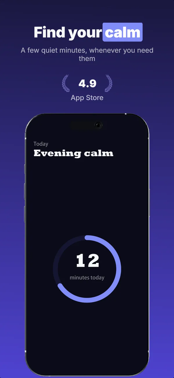 App Store screenshot generated over MCP for a meditation app