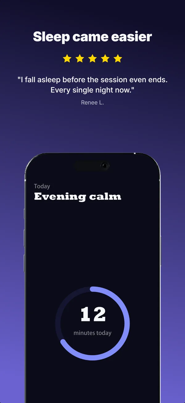 Stillwave App Store screenshot frame 4: Sleep came easier