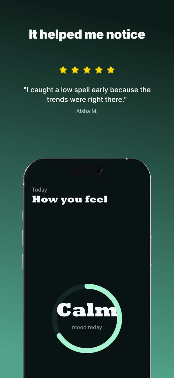 Tide App Store screenshot frame 4: It helped me notice