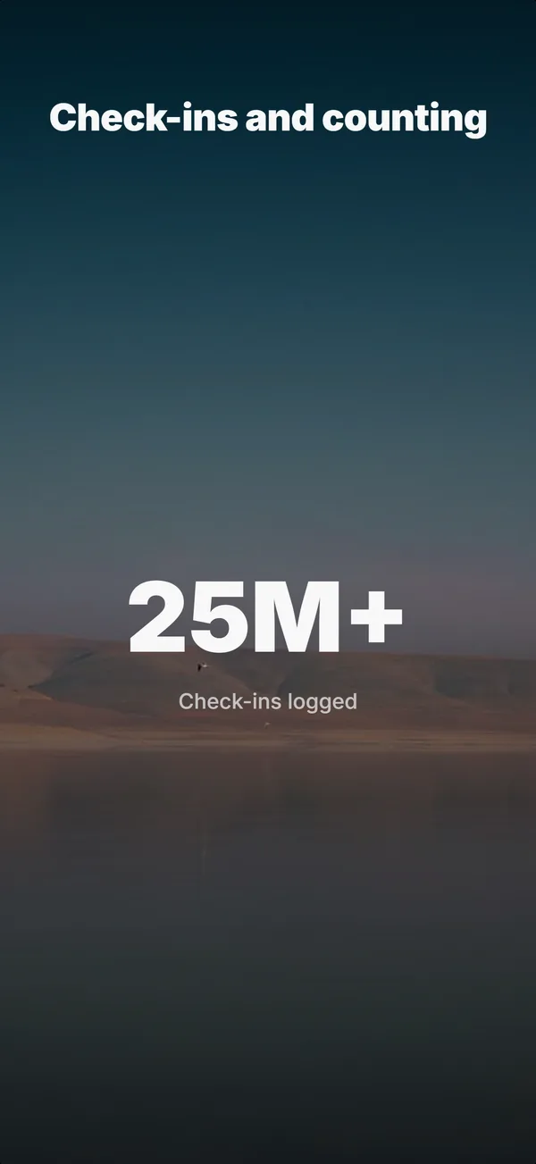 Tide App Store screenshot frame 5: Check-ins and counting