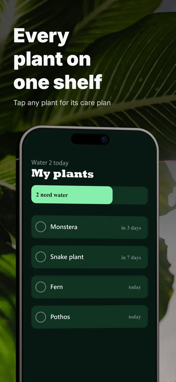 Sprig App Store screenshot frame 2: Every plant on one shelf