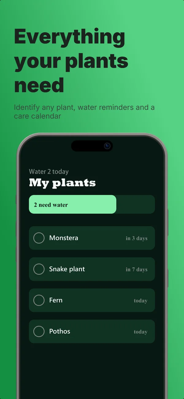 Sprig App Store screenshot frame 3: Everything your plants need