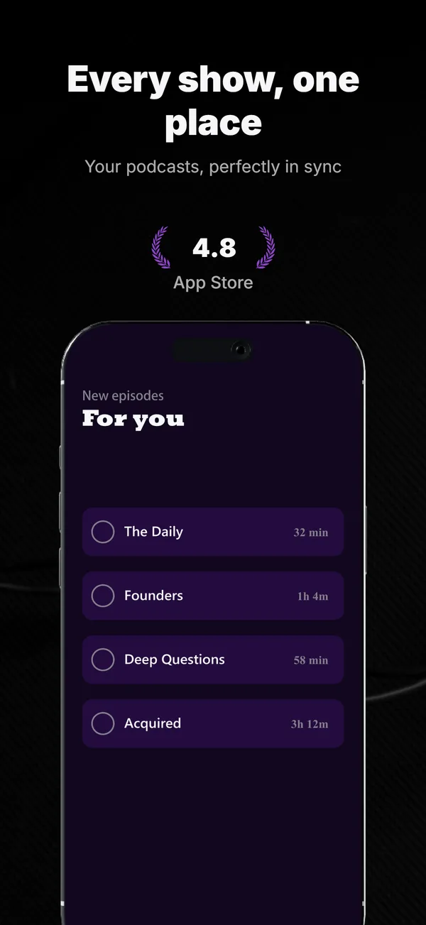 Audicle App Store screenshot frame 1
