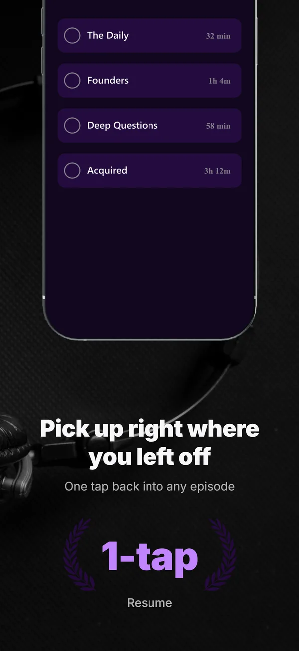 App Store screenshot generated over MCP for a podcast app