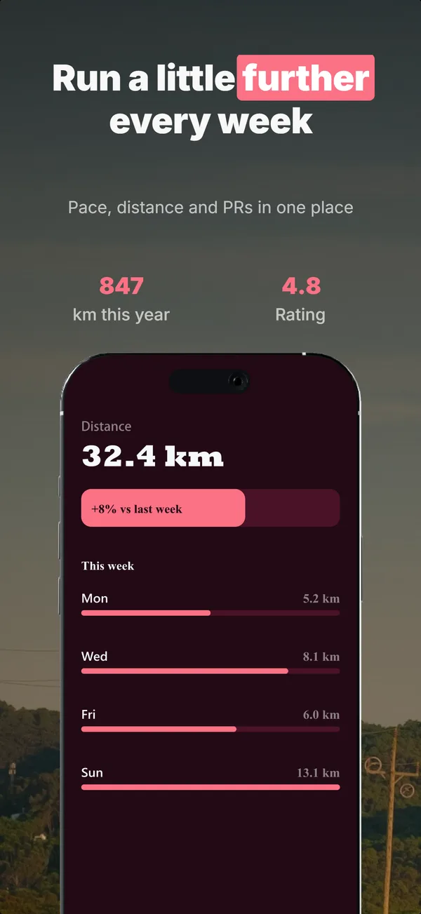 App Store screenshot generated over MCP for a running app