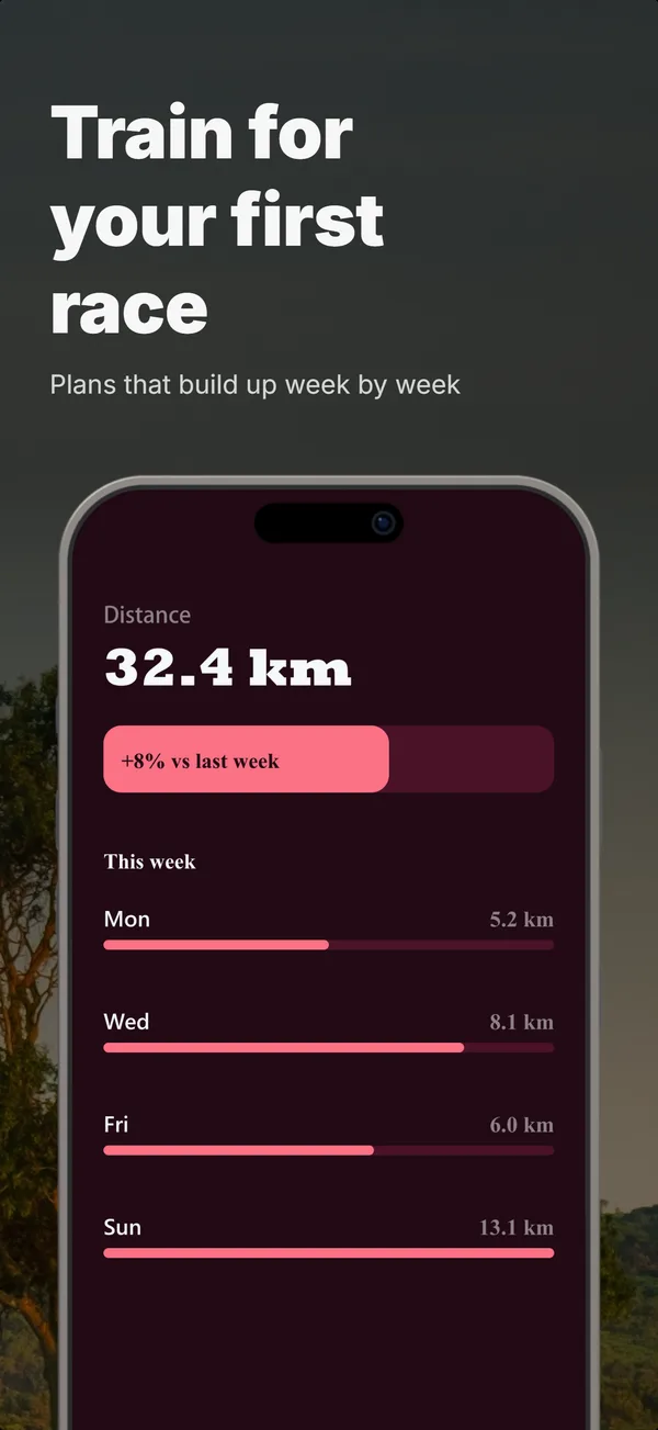 Generated store listing screenshot 3 of 5 for a running tracker app, sharing one palette and type scale across the set