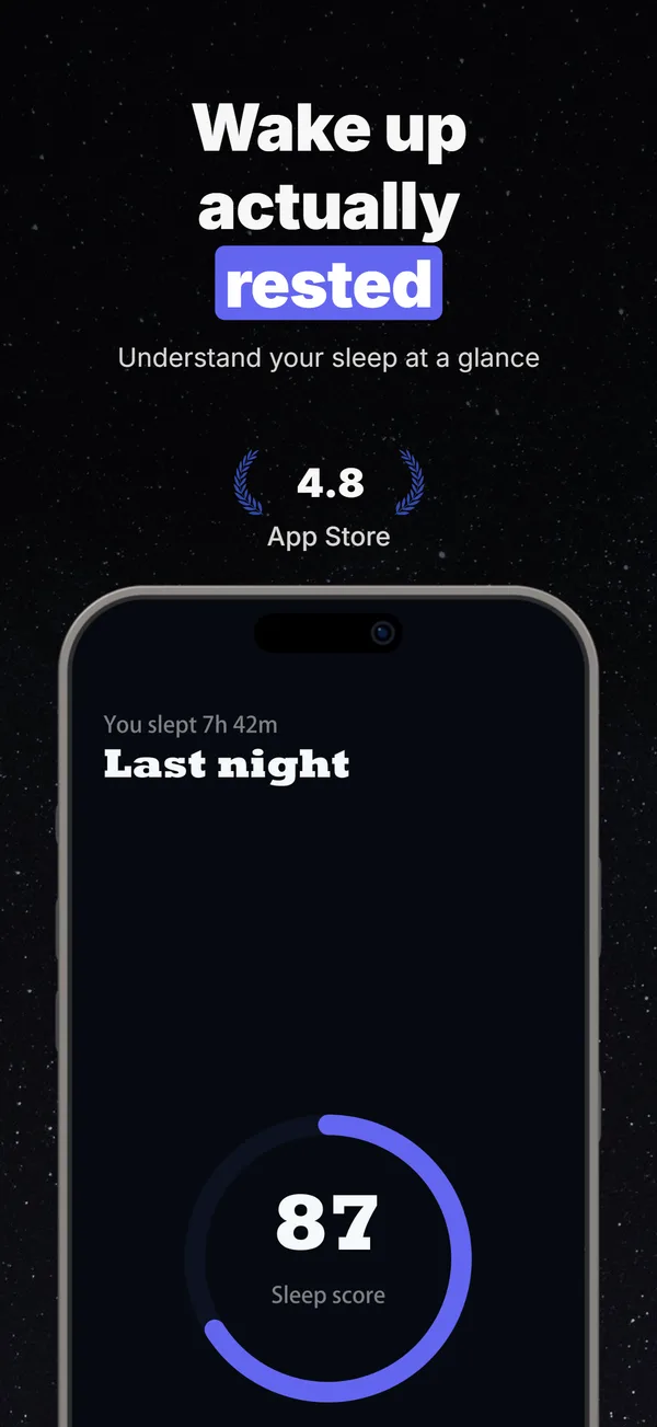 Doze App Store screenshot frame 1: Wake up actually rested