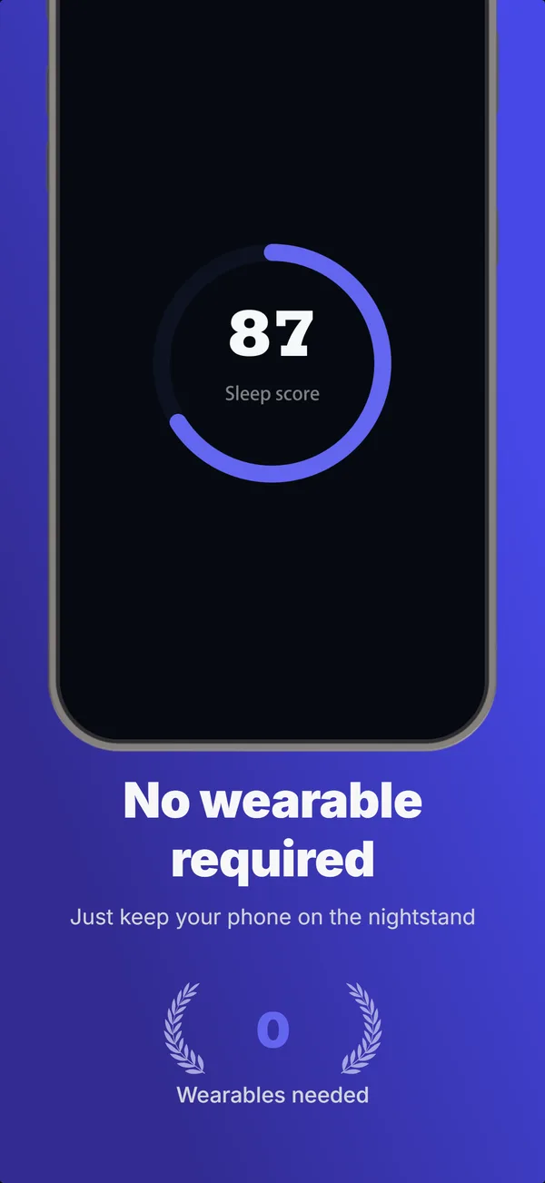 Doze App Store screenshot frame 3: No wearable required