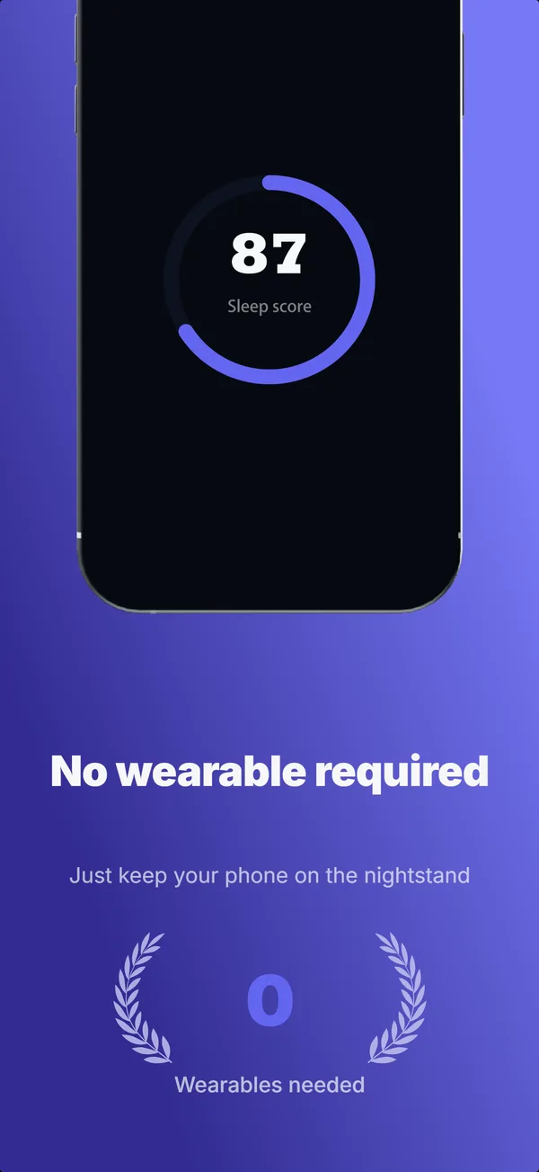 Doze App Store screenshot frame 3: No wearable required