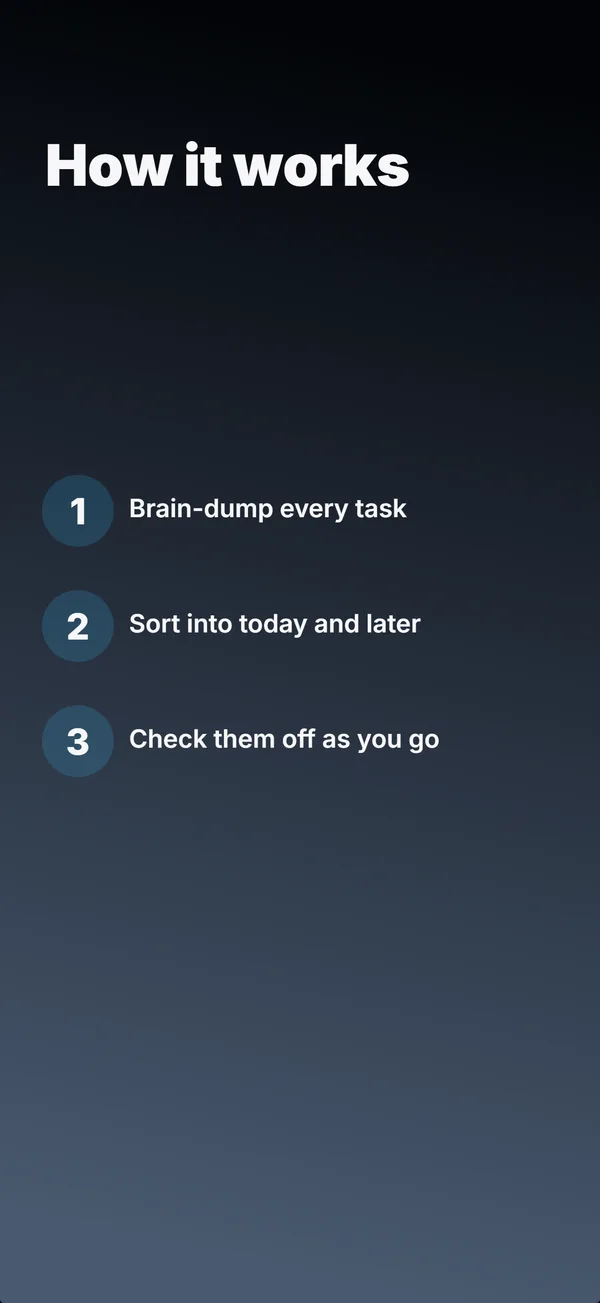 Cleartask App Store screenshot frame 4: How it works