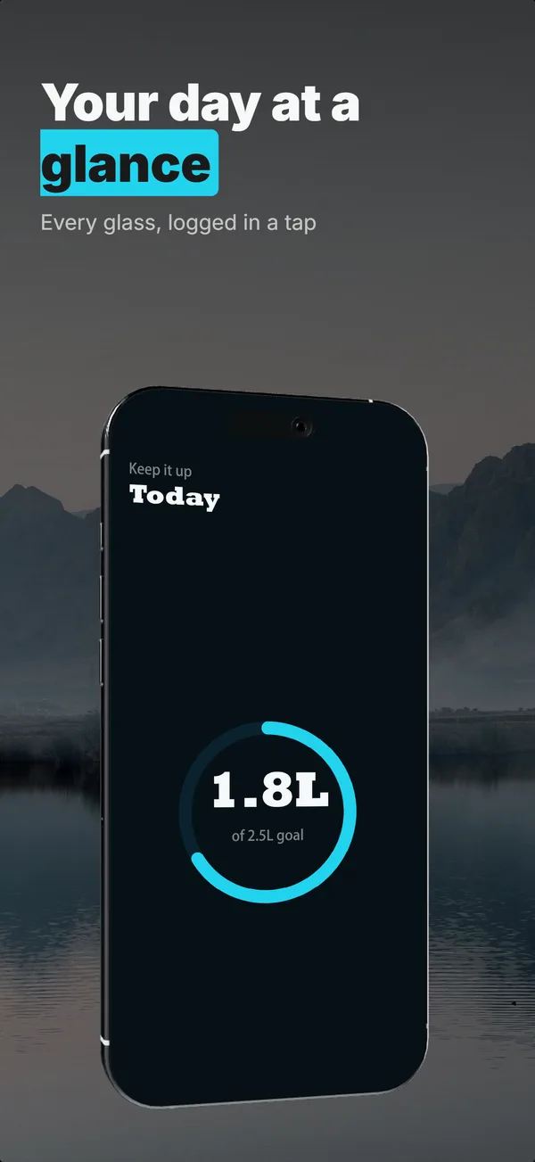 Dewdrop App Store screenshot frame 2: Your day at a glance