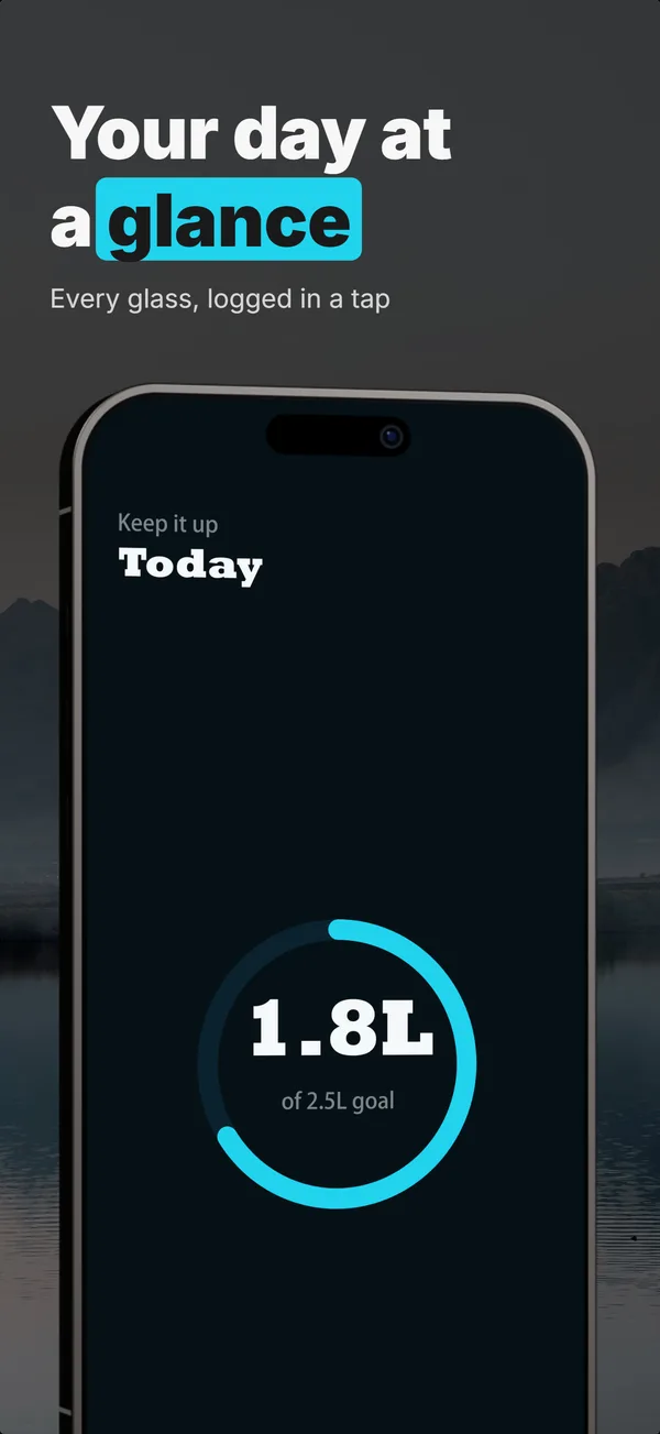 Dewdrop App Store screenshot frame 2: Your day at a glance