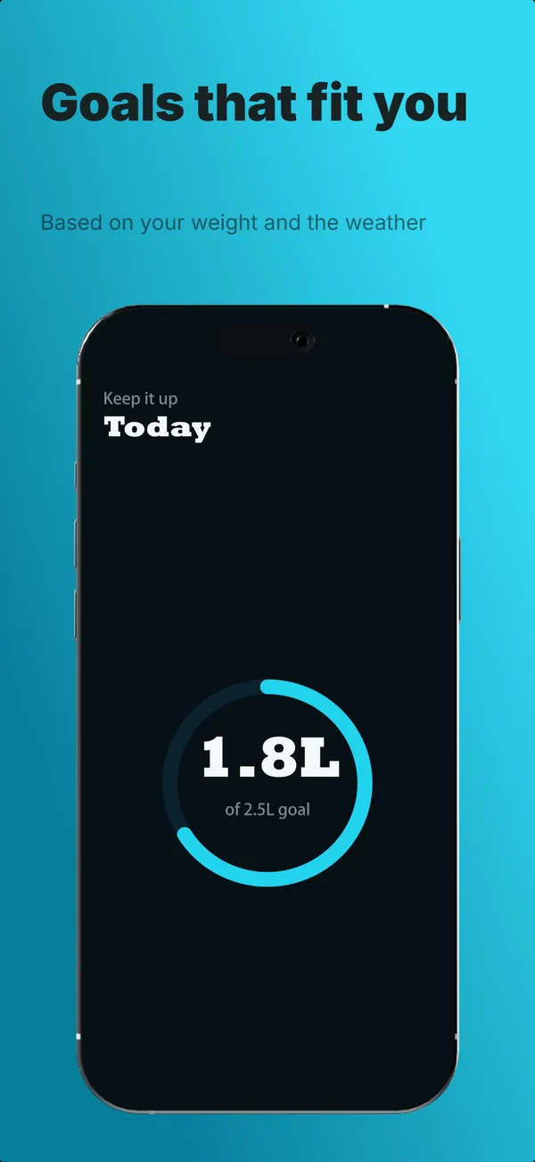 Dewdrop App Store screenshot frame 3: Goals that fit you