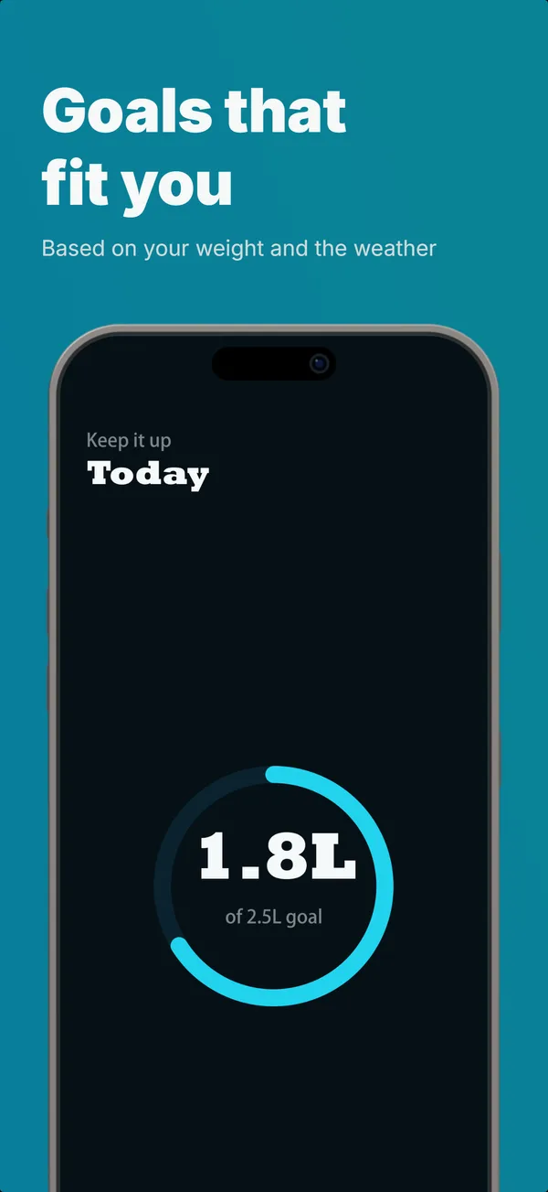 Dewdrop App Store screenshot frame 3: Goals that fit you