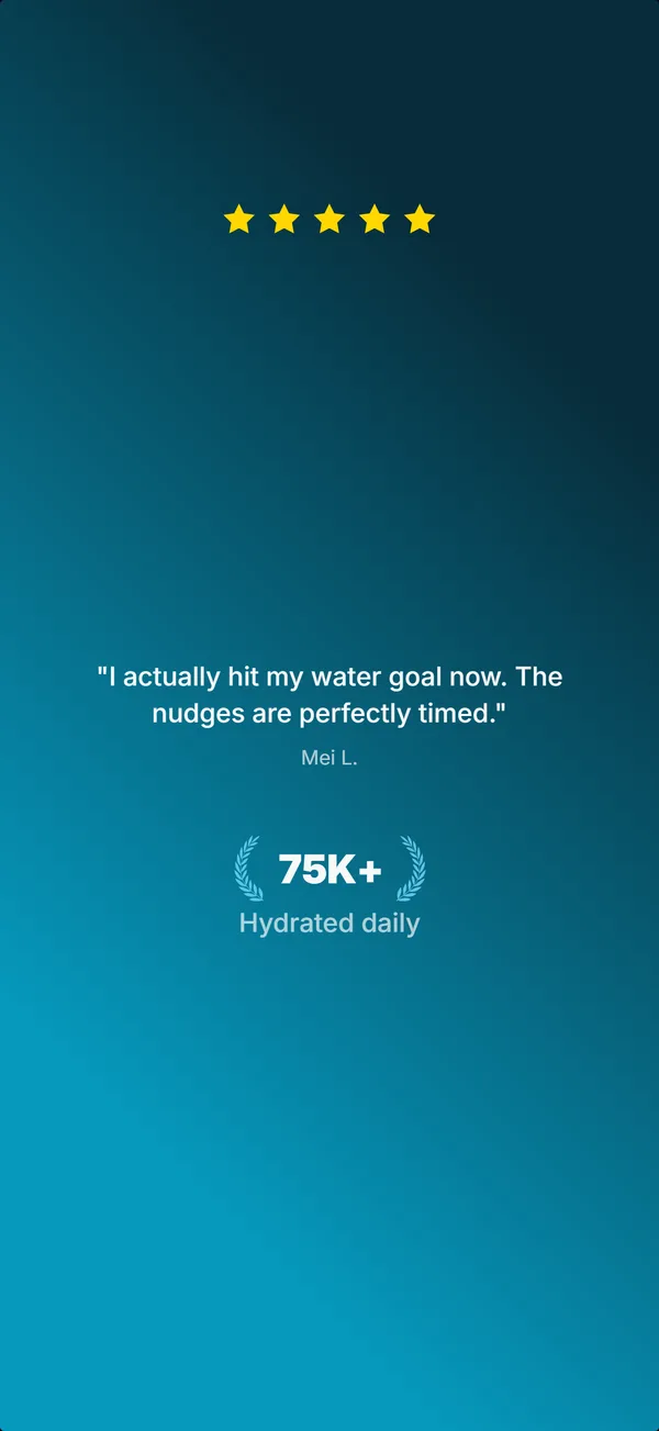 Dewdrop App Store screenshot frame 5: Trusted by 75,000 people